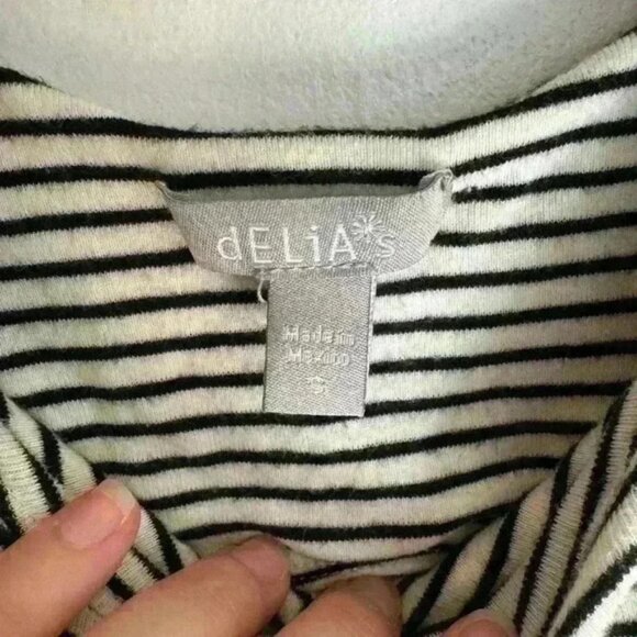 dELiA*s women’s mini dress striped black and white stretchy fit size Small - Picture 4 of 11